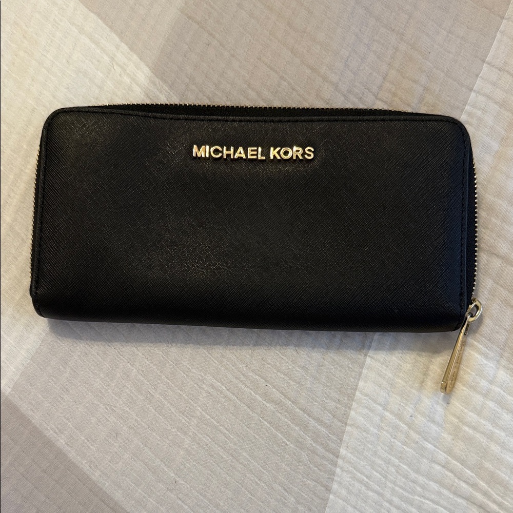 Michael Kors Black Wallet with Gold Accents